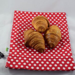 Sac captusit pentru paine 1kg, nowaste, ecologic, sau wetbag, roșu cu buline (mărimea S)