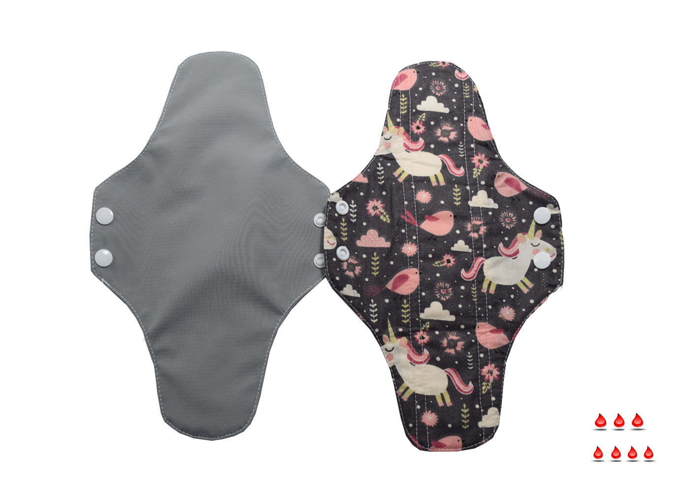 Absorbant intim lavabil din bumbac, super/de noapte, set 5 bucati model surpriza- 29 cm - imagine 6