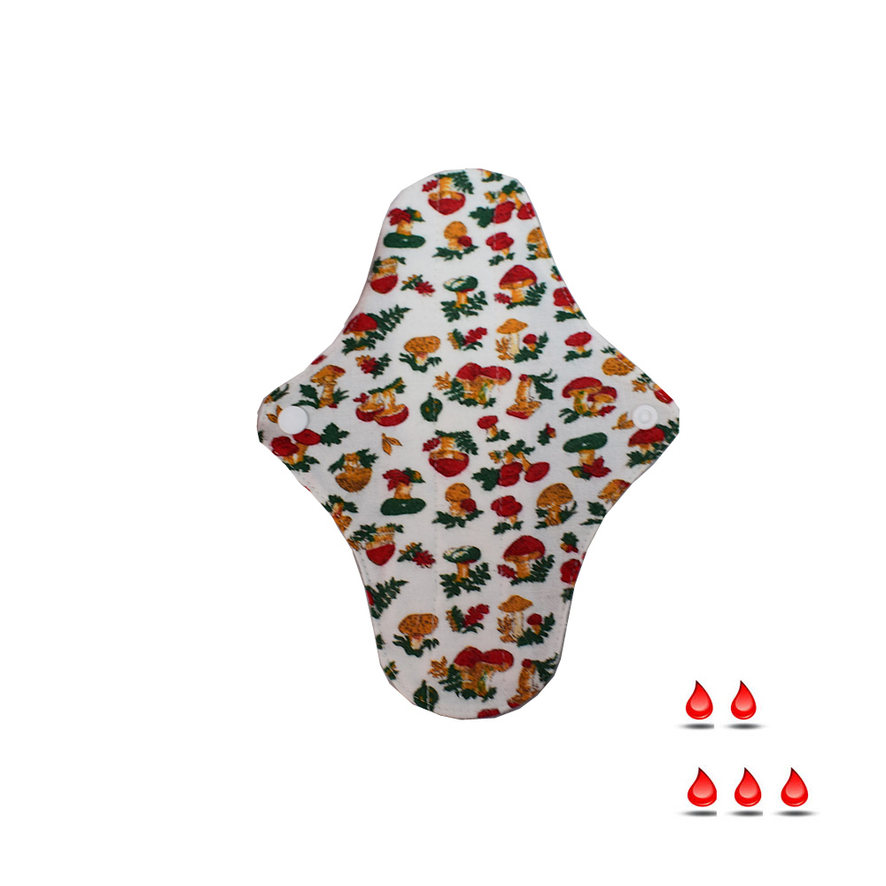 Absorbant intim lavabil din bumbac, regular, normal, set 5 bucati model surpriza- 22 cm - imagine 5