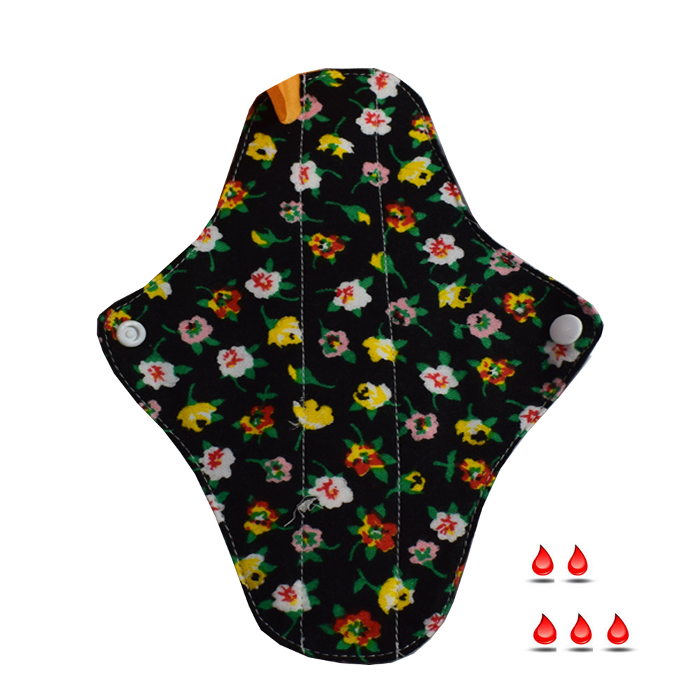 Absorbant intim lavabil din bumbac, regular, normal, set 5 bucati model surpriza- 22 cm - imagine 4