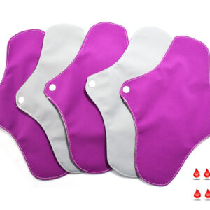 Absorbant intim lavabil din bumbac, regular, normal, set 5 bucati model surpriza- 22 cm