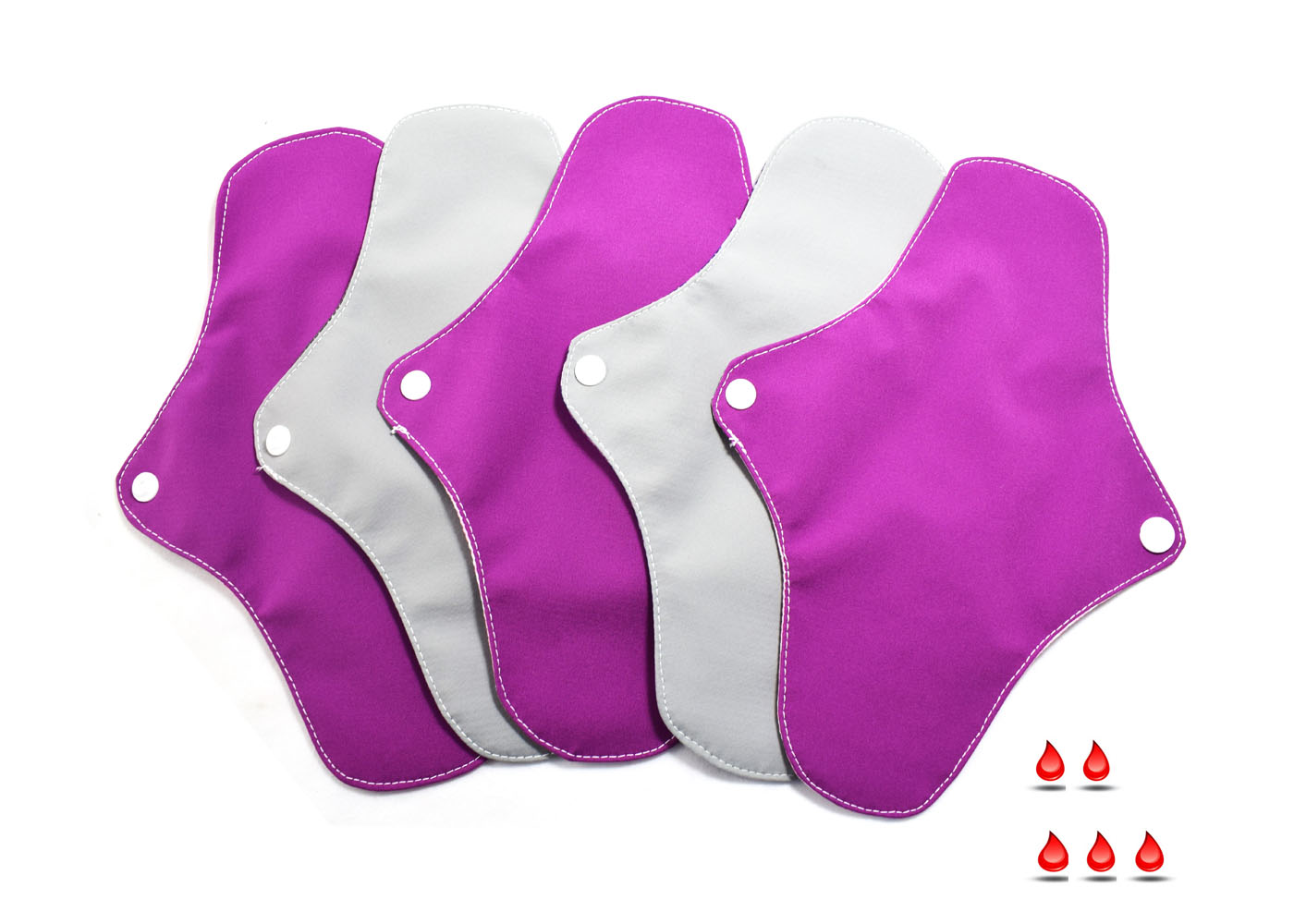 Absorbant intim lavabil din bumbac, regular, normal, set 5 bucati model surpriza- 22 cm